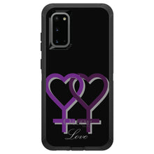 DistinctInk™ OtterBox Defender Series Case for Apple iPhone / Samsung Galaxy / Google Pixel - Lesbian Purple Symbols Love