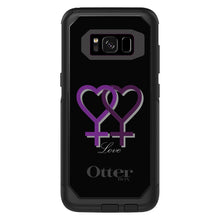 DistinctInk OtterBox Commuter Series Case for Apple iPhone or Samsung Galaxy - Lesbian Purple Symbols Love