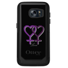 DistinctInk OtterBox Commuter Series Case for Apple iPhone or Samsung Galaxy - Lesbian Purple Symbols Love