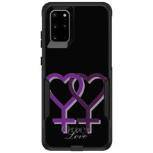 DistinctInk OtterBox Commuter Series Case for Apple iPhone or Samsung Galaxy - Lesbian Purple Symbols Love