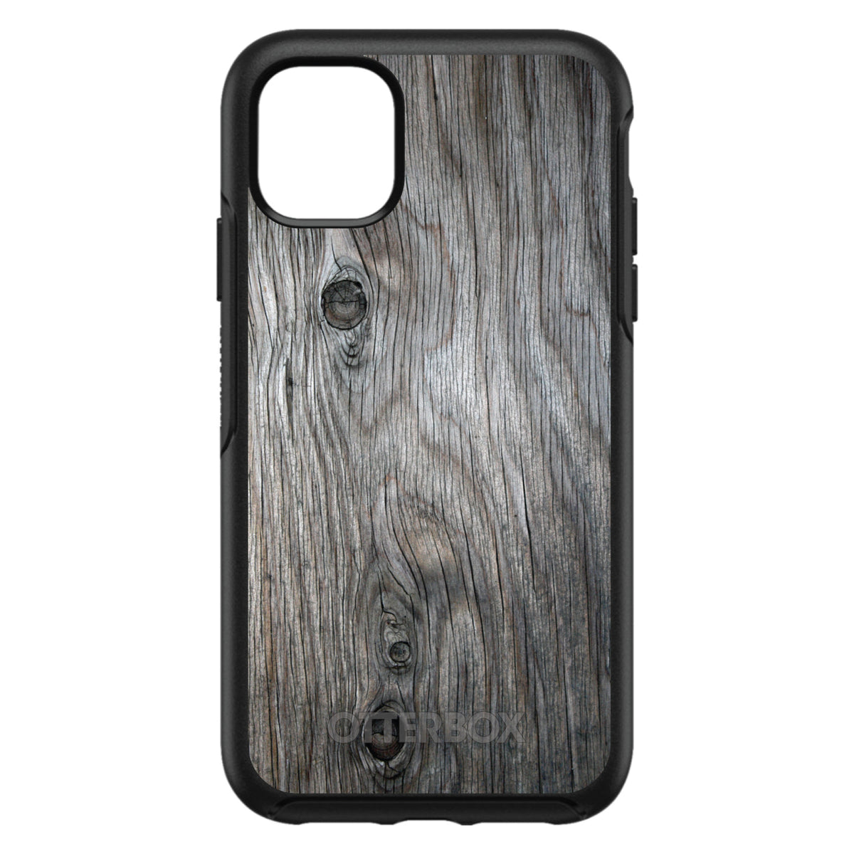 Grey Weathered Wood Grain Print OtterBox Symmetry Case for iPhone & Galaxy, view 3