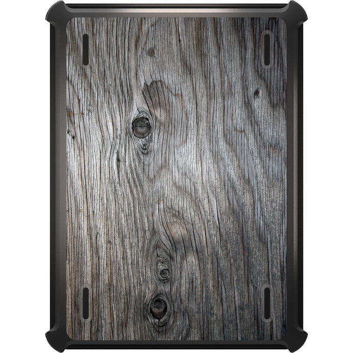 DistinctInk™ OtterBox Defender Series Case for Apple iPad / iPad Pro / iPad Air / iPad Mini - Grey Weathered Wood Grain Print