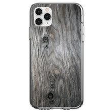 DistinctInk® Clear Shockproof Hybrid Case for Apple iPhone / Samsung Galaxy / Google Pixel - Grey Weathered Wood Grain Print