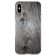 DistinctInk® Clear Shockproof Hybrid Case for Apple iPhone / Samsung Galaxy / Google Pixel - Grey Weathered Wood Grain Print