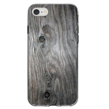 DistinctInk® Clear Shockproof Hybrid Case for Apple iPhone / Samsung Galaxy / Google Pixel - Grey Weathered Wood Grain Print
