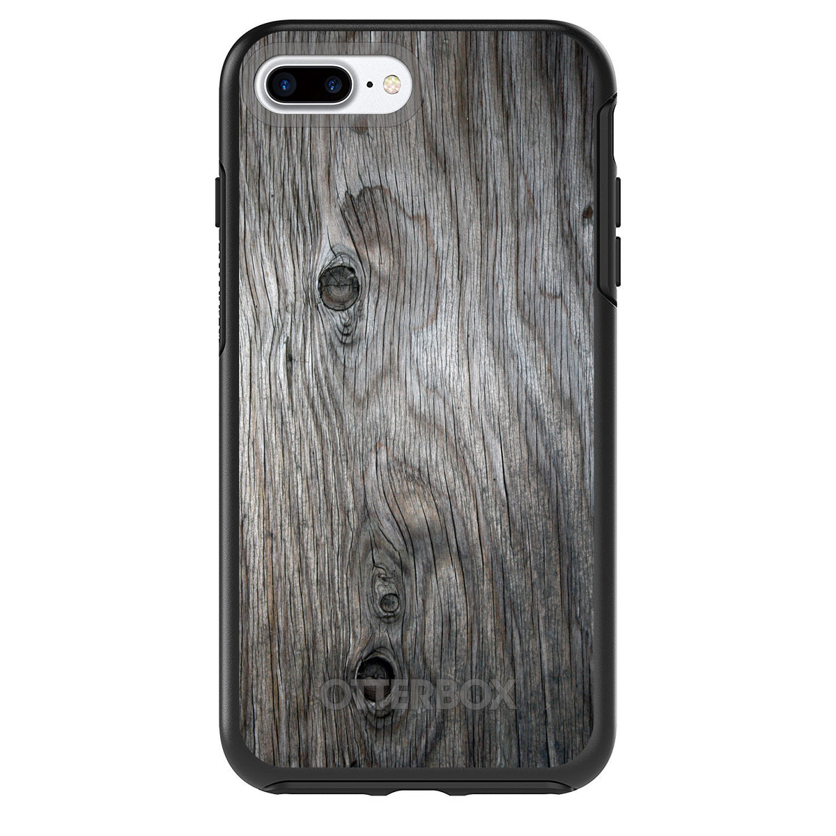 Grey Weathered Wood Grain Print OtterBox Symmetry Case for iPhone & Galaxy, view 2