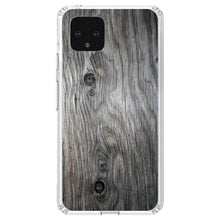 DistinctInk® Clear Shockproof Hybrid Case for Apple iPhone / Samsung Galaxy / Google Pixel - Grey Weathered Wood Grain Print