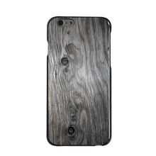 DistinctInk® Hard Plastic Snap-On Case for Apple iPhone or Samsung Galaxy - Grey Weathered Wood Grain Print