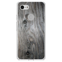 DistinctInk® Clear Shockproof Hybrid Case for Apple iPhone / Samsung Galaxy / Google Pixel - Grey Weathered Wood Grain Print