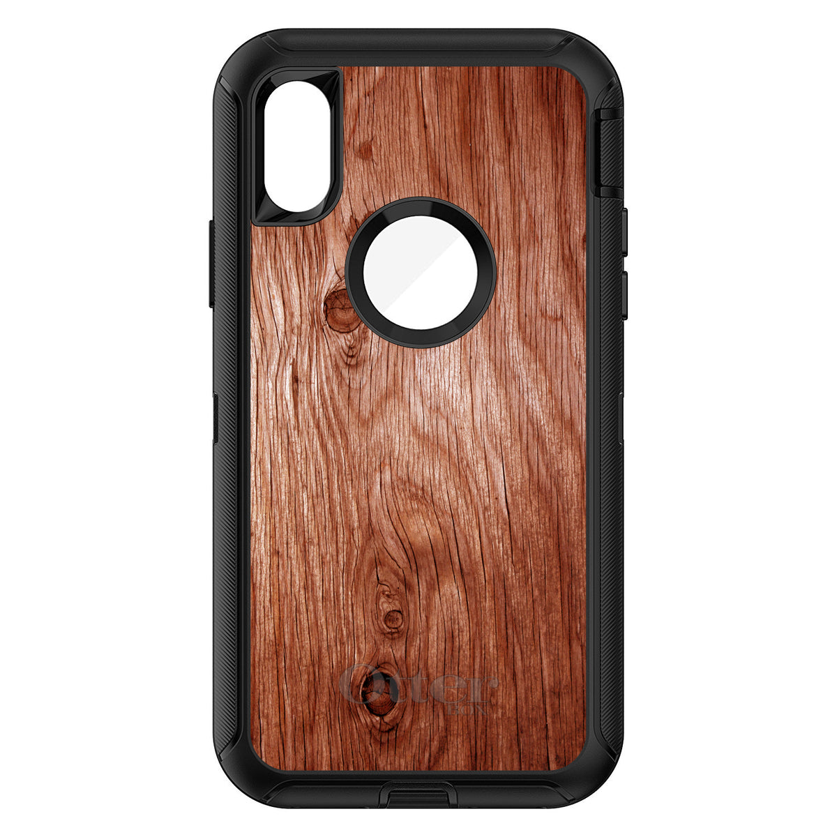 Orange Weathered Wood Grain Print OtterBox Defender Case for iPhone & Galaxy, view 3