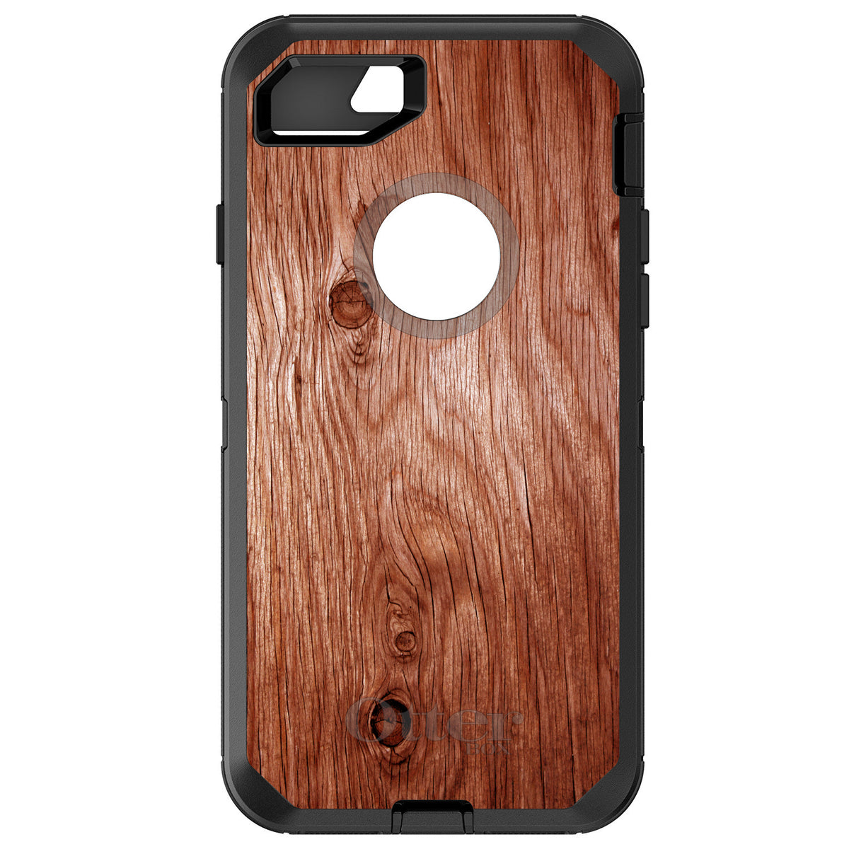 Orange Weathered Wood Grain Print OtterBox Defender Case for iPhone & Galaxy
