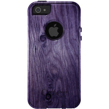 DistinctInk OtterBox Commuter Series Case for Apple iPhone or Samsung Galaxy - Purple Weathered Wood Grain Print
