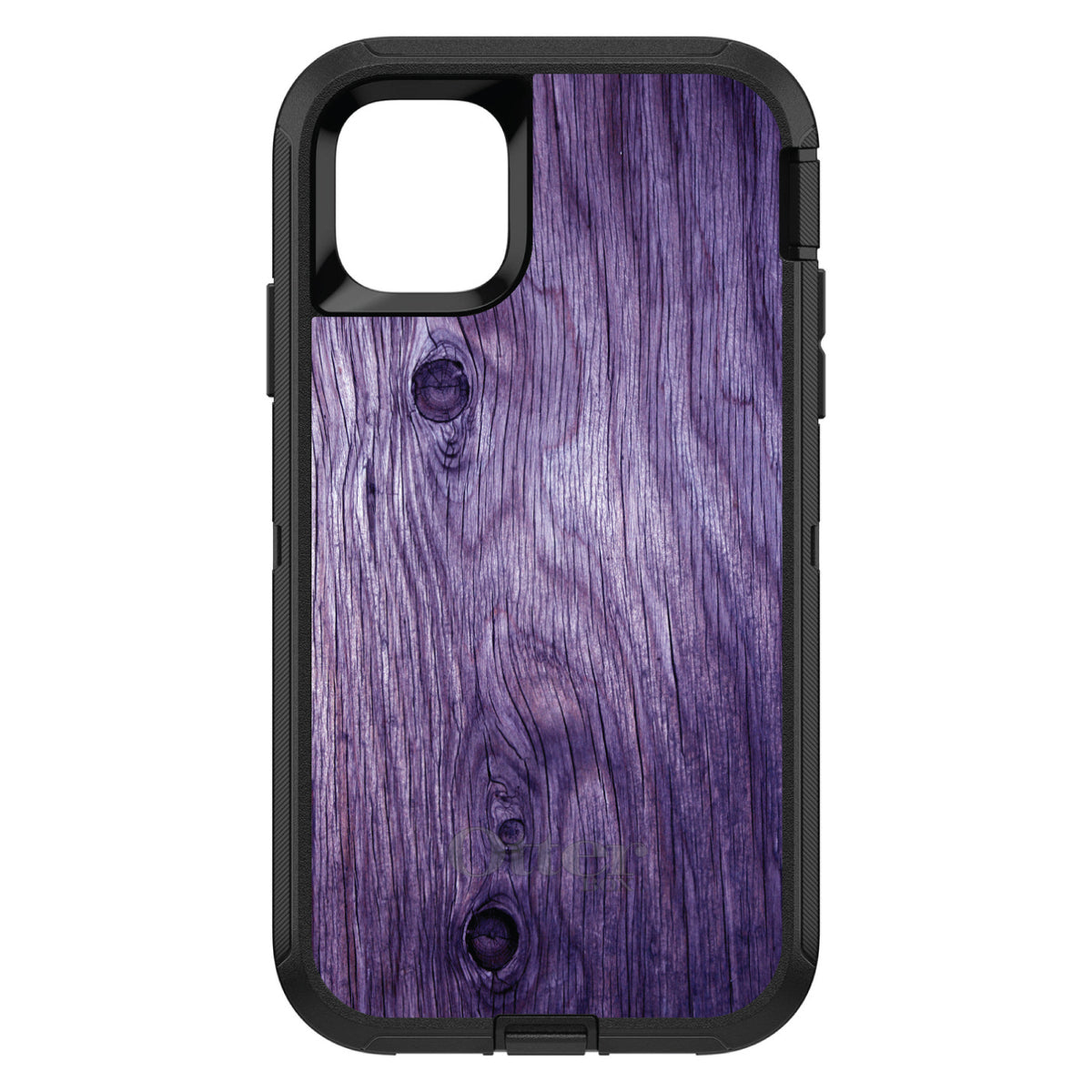 Purple Weathered Wood Grain Print OtterBox Defender Case for iPhone & Galaxy, view 2