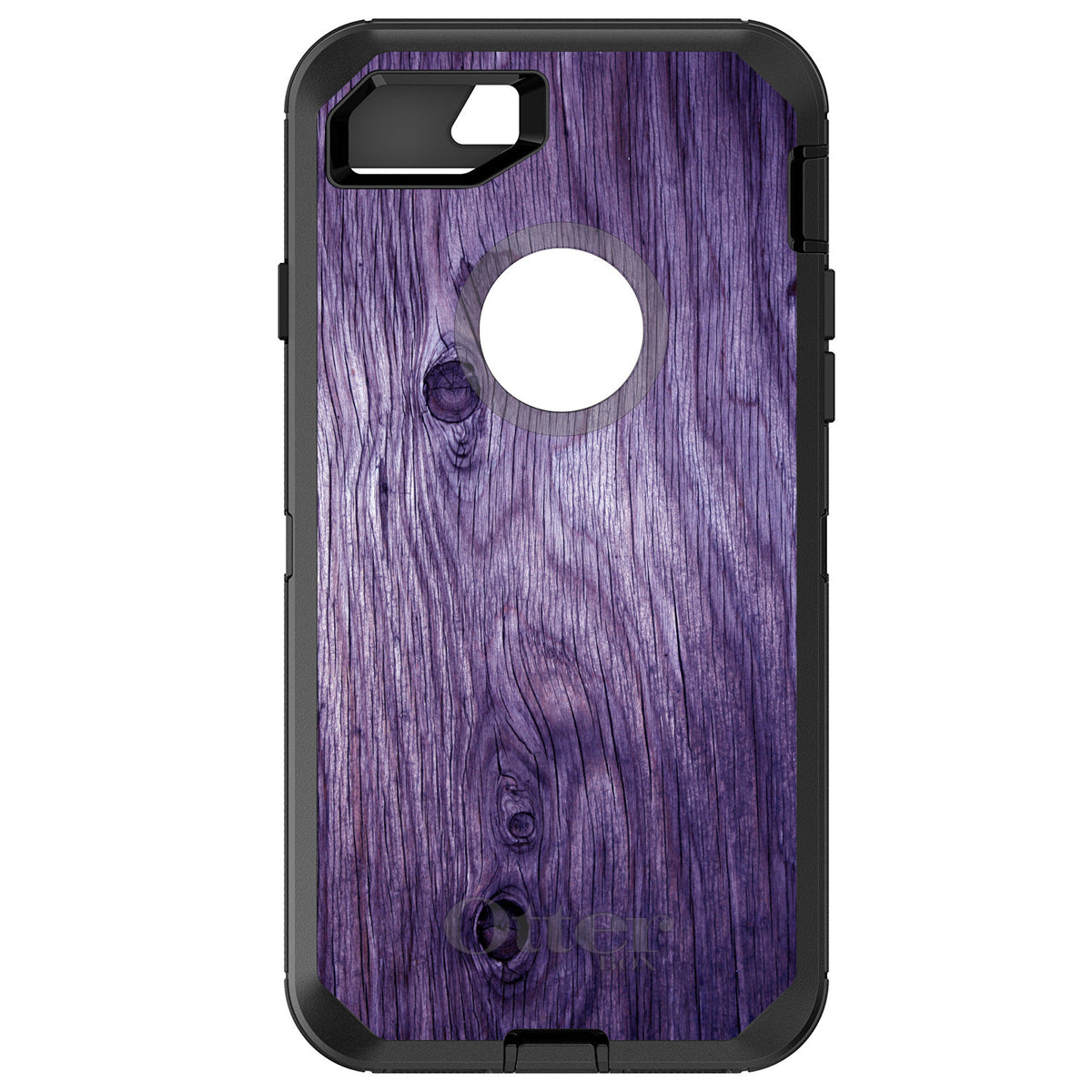 Purple Weathered Wood Grain Print OtterBox Defender Case for iPhone & Galaxy