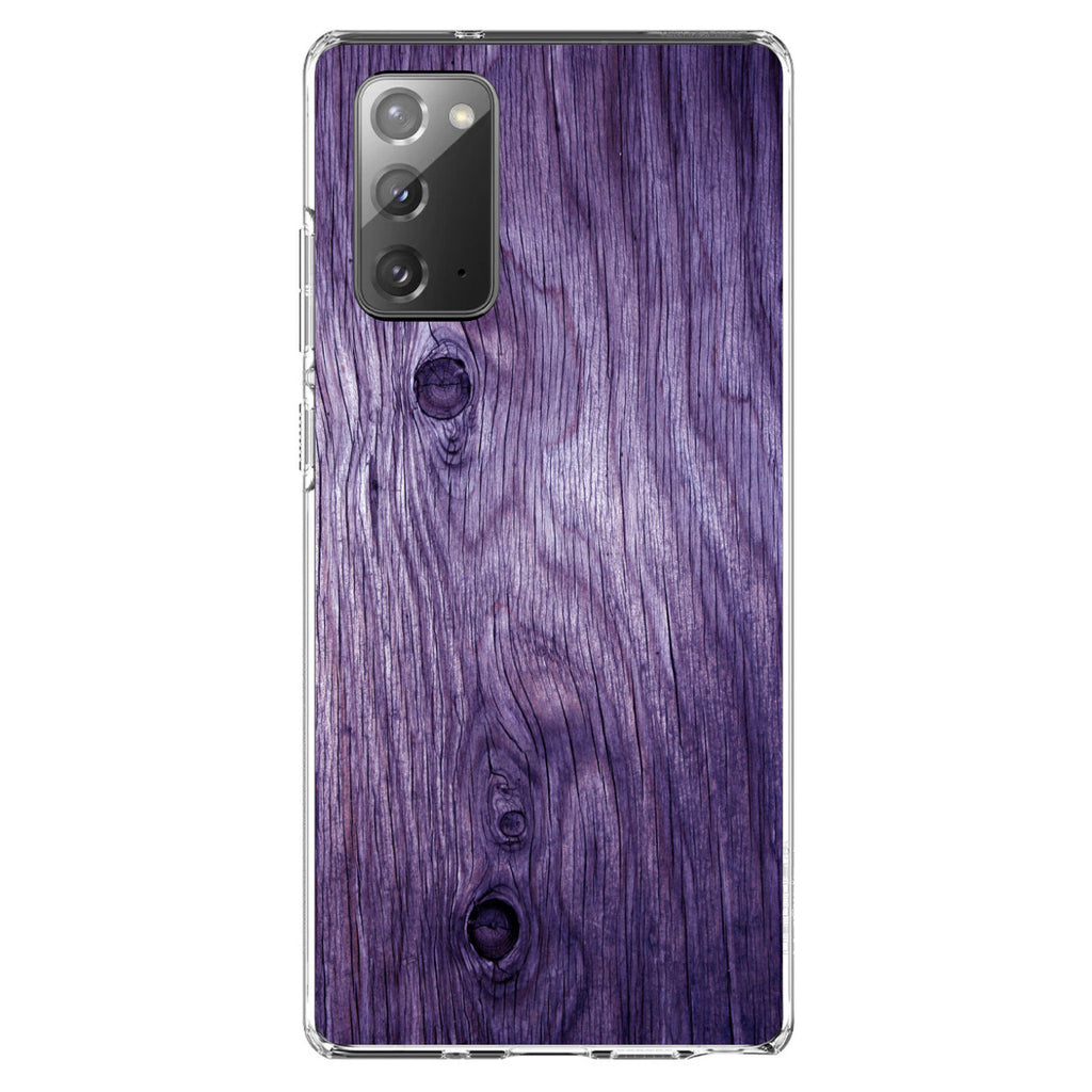 Purple Weathered Wood Grain Print Clear Shockproof iPhone Case, view 8