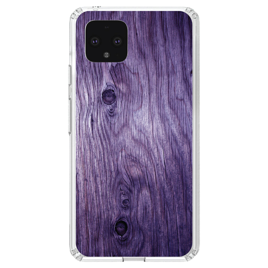 Purple Weathered Wood Grain Print Clear Shockproof iPhone Case, view 24