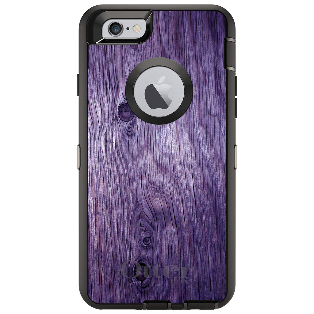 Purple Weathered Wood Grain Print OtterBox Defender Case for iPhone & Galaxy, view 4