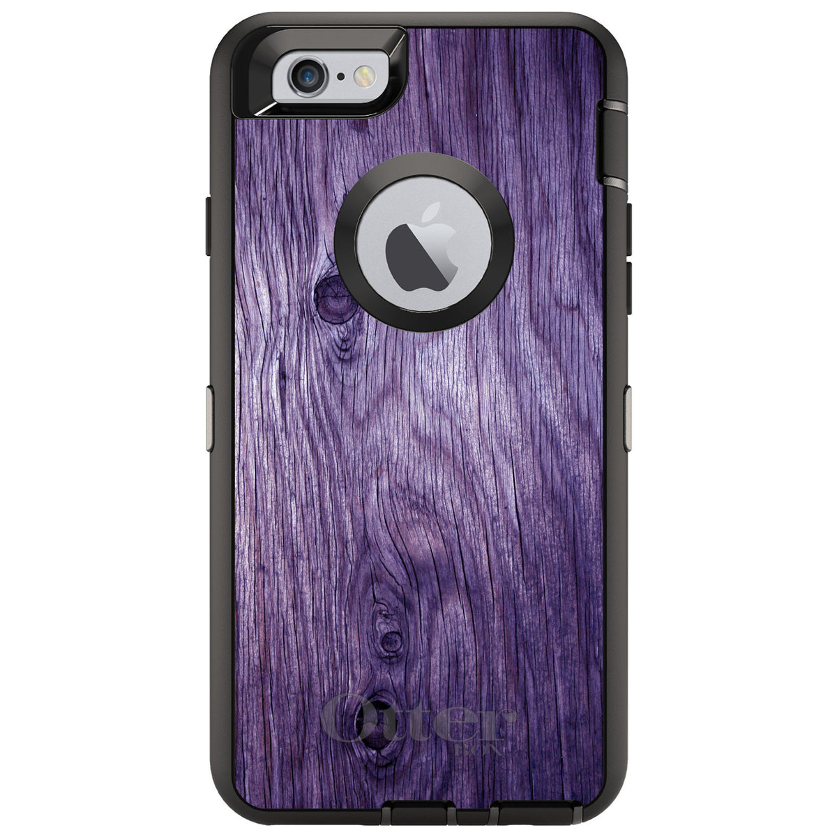 Purple Weathered Wood Grain Print OtterBox Defender Case for iPhone & Galaxy, view 4