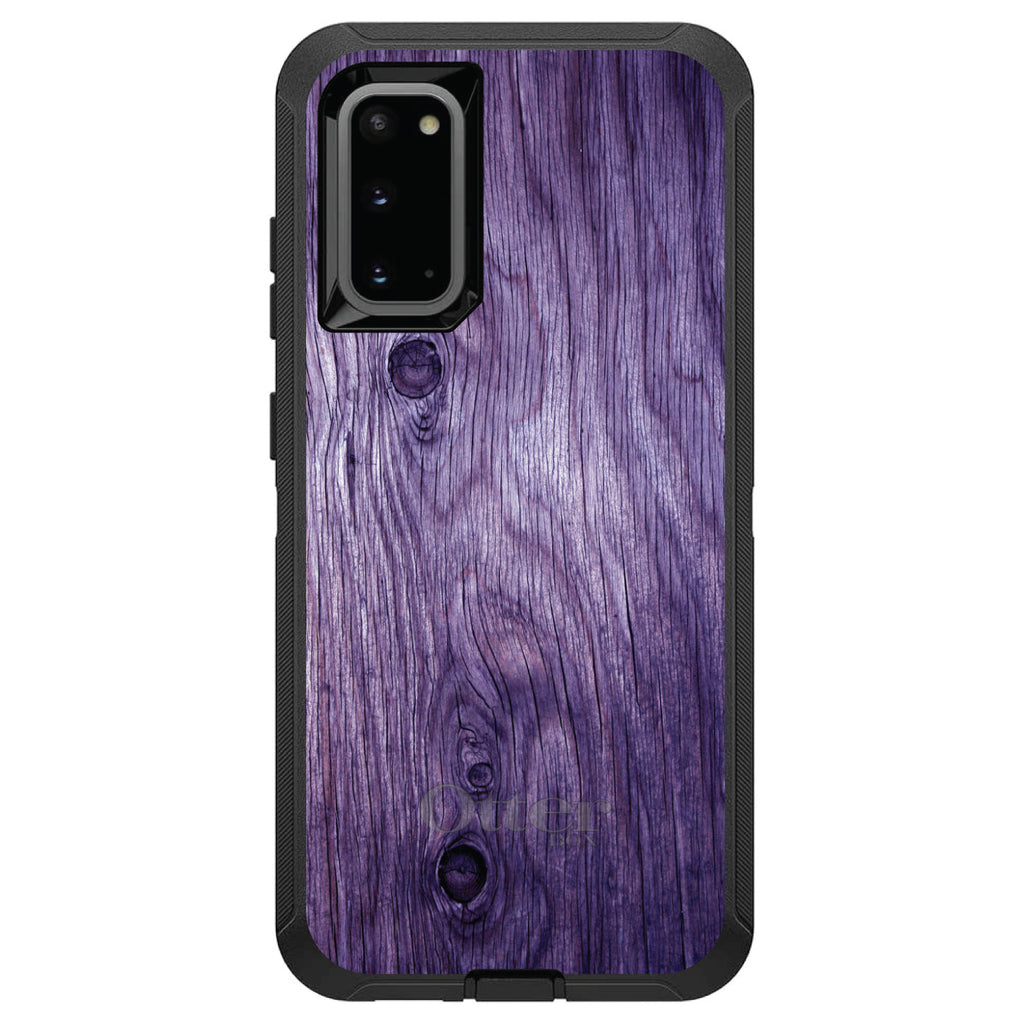 Purple Weathered Wood Grain Print OtterBox Defender Case for iPhone & Galaxy, view 8