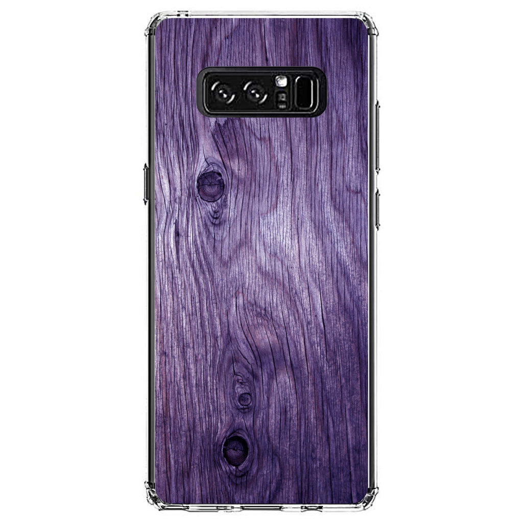 Purple Weathered Wood Grain Print Clear Shockproof iPhone Case, view 12