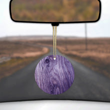 Purple Weathered Wood Grain Print Ceramic Ornament
