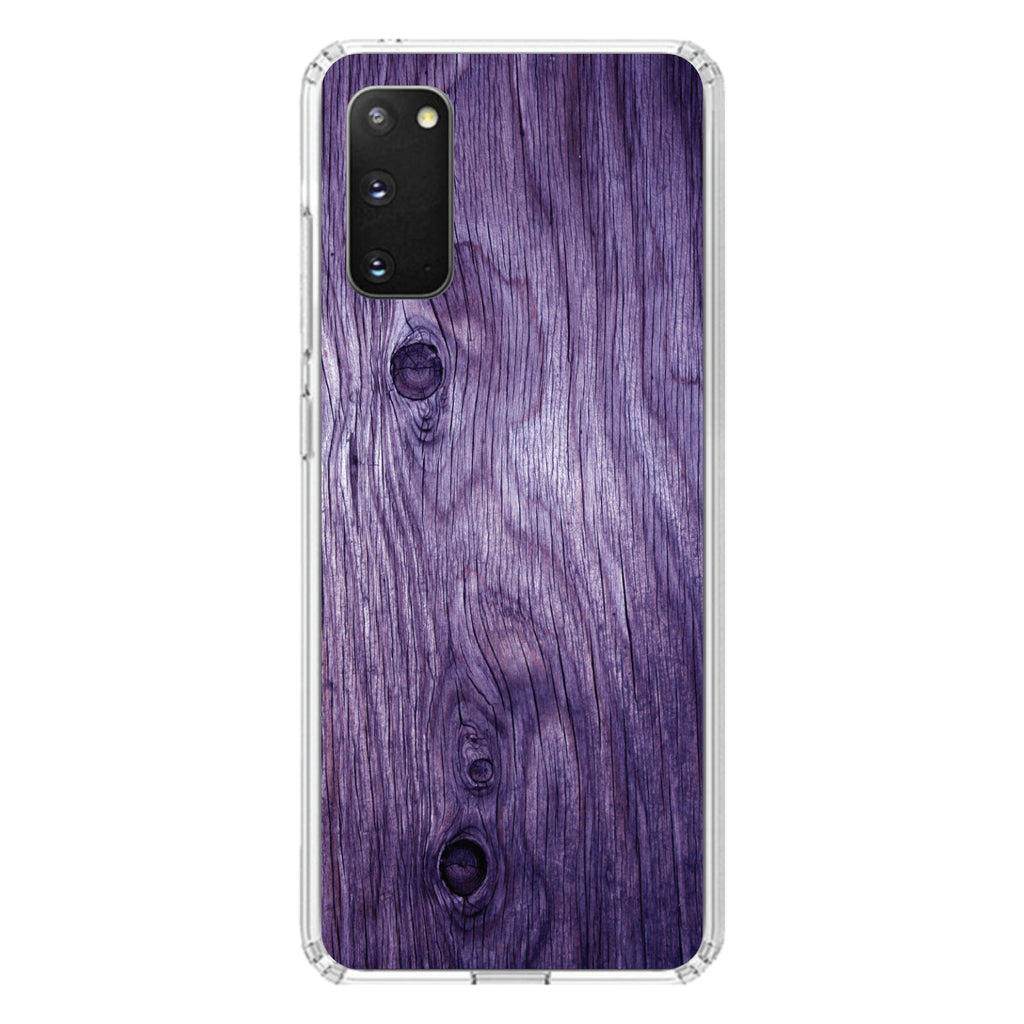 Purple Weathered Wood Grain Print Clear Shockproof iPhone Case, view 13