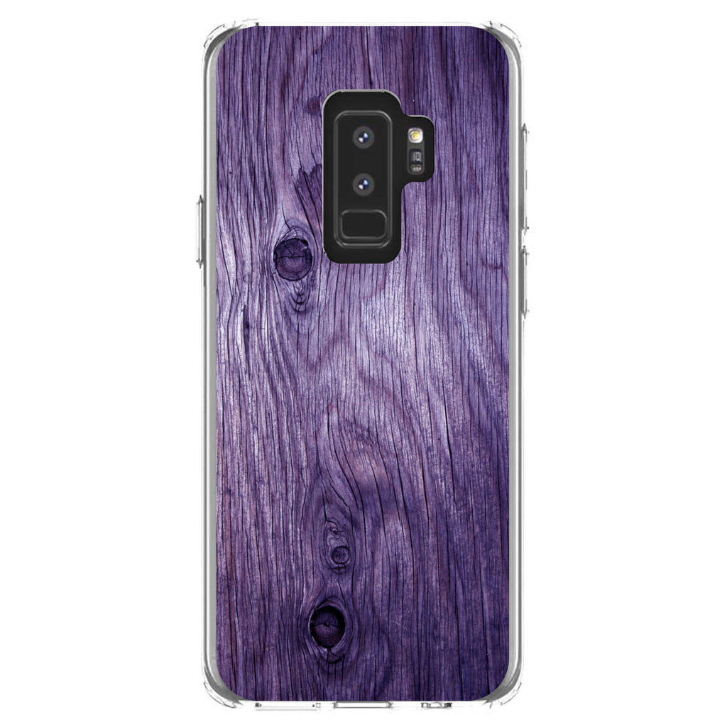 Purple Weathered Wood Grain Print Clear Shockproof iPhone Case, view 20