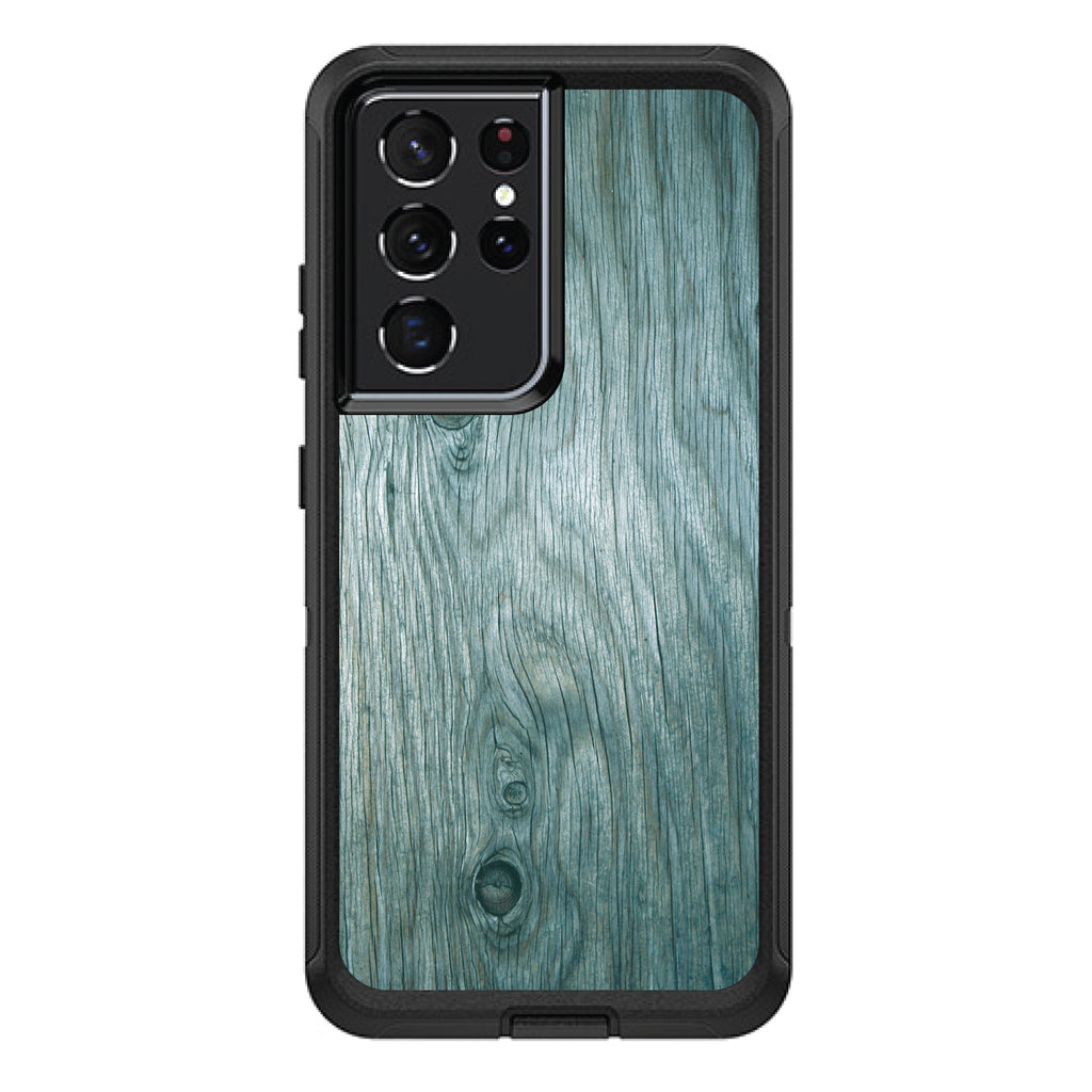 Teal Weathered Wood Grain Print OtterBox Defender Case for iPhone & Galaxy, view 7