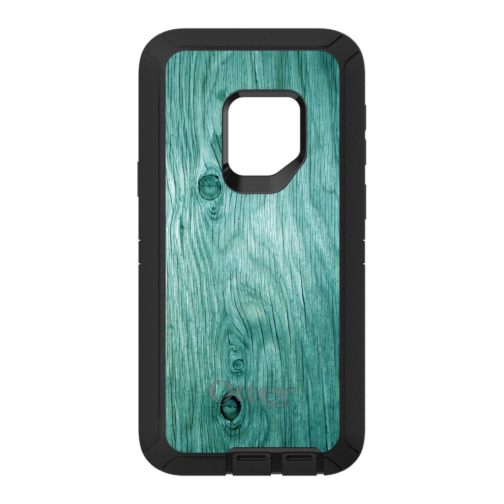 Teal Weathered Wood Grain Print OtterBox Defender Case for iPhone & Galaxy, view 11