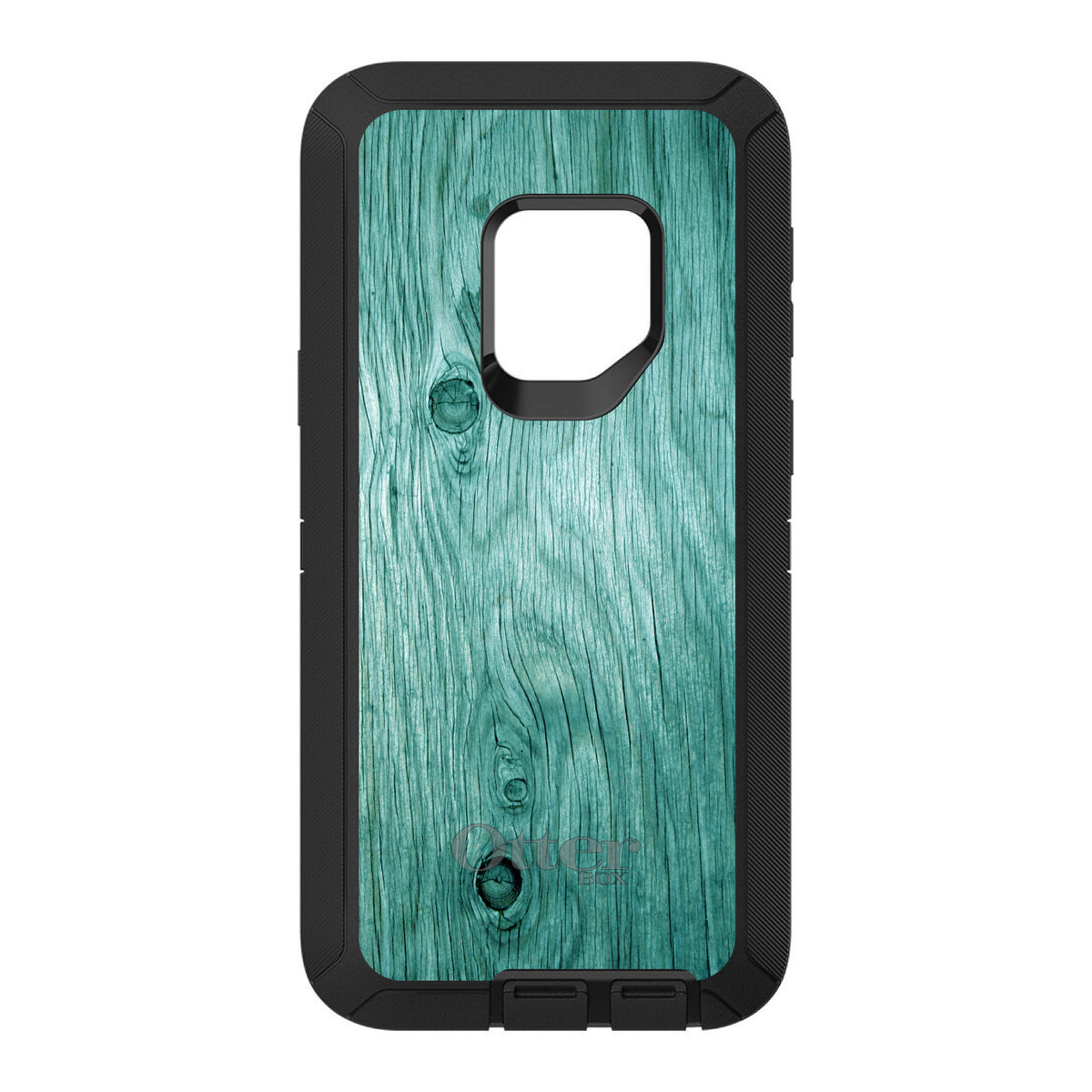 Teal Weathered Wood Grain Print OtterBox Defender Case for iPhone & Galaxy, view 11