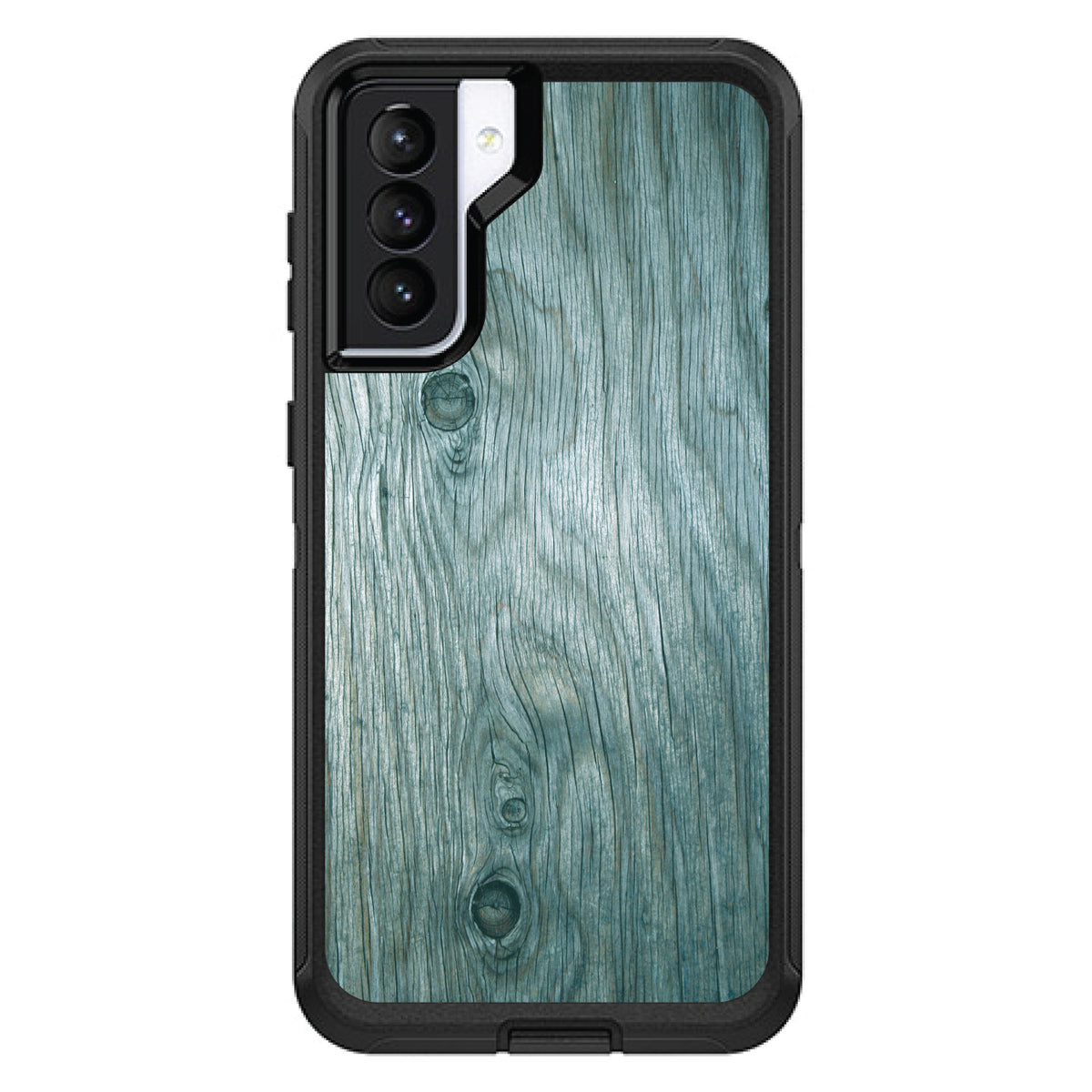 Teal Weathered Wood Grain Print OtterBox Defender Case for iPhone & Galaxy, view 6