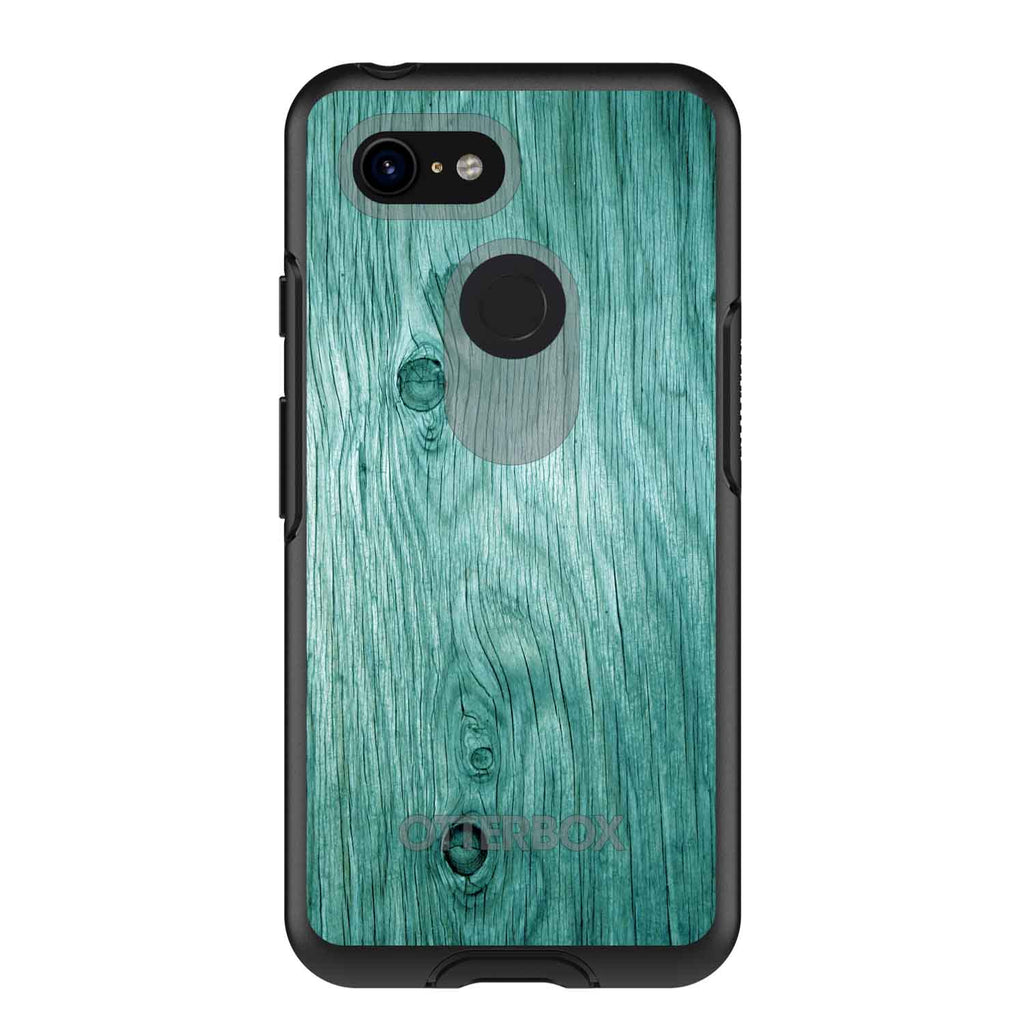 Teal Weathered Wood Grain Print OtterBox Symmetry Case for iPhone & Galaxy, view 15