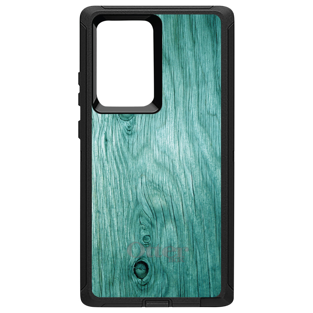 Teal Weathered Wood Grain Print OtterBox Defender Case for iPhone & Galaxy, view 13