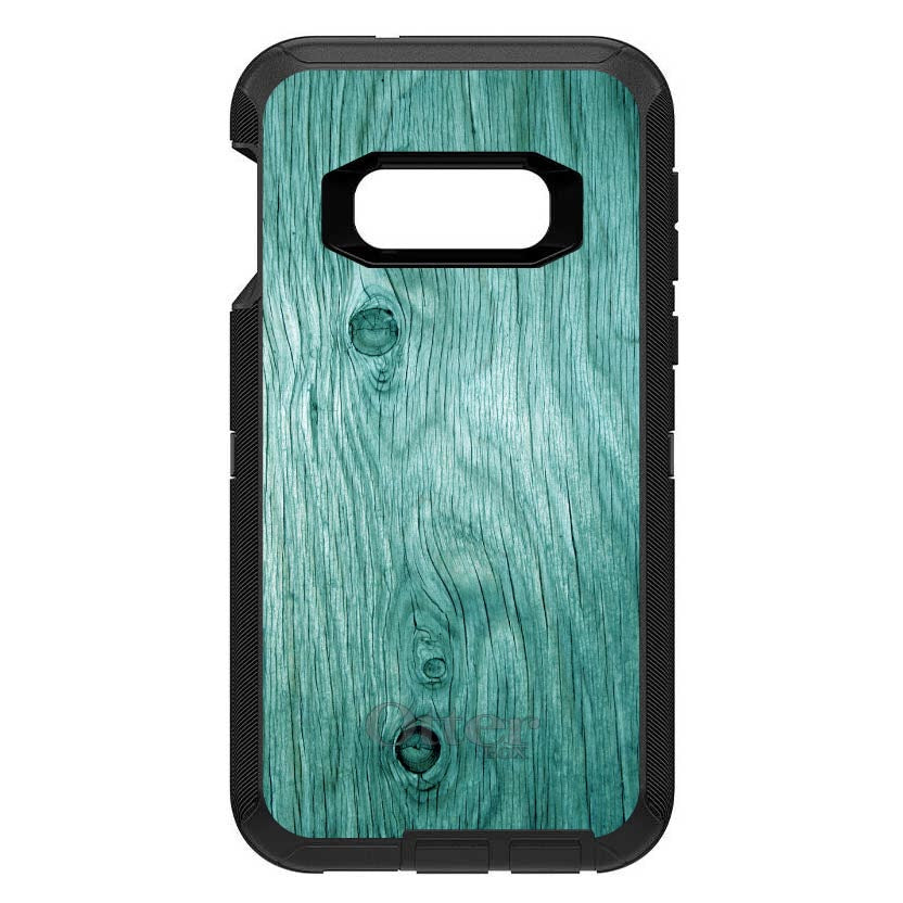Teal Weathered Wood Grain Print OtterBox Defender Case for iPhone & Galaxy, view 10