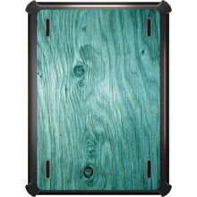 DistinctInk™ OtterBox Defender Series Case for Apple iPad / iPad Pro / iPad Air / iPad Mini - Teal Weathered Wood Grain Print