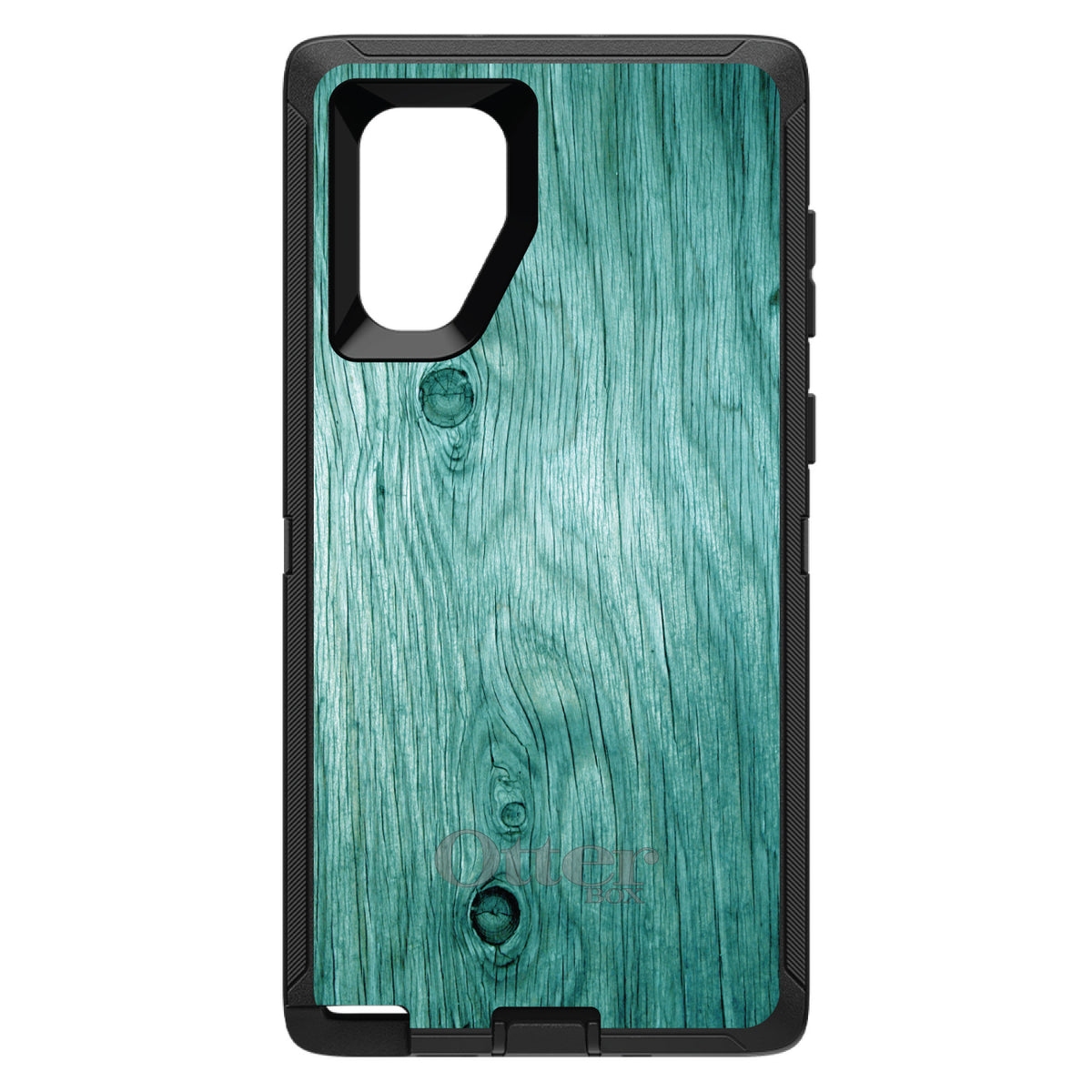 Teal Weathered Wood Grain Print OtterBox Defender Case for iPhone & Galaxy, view 14