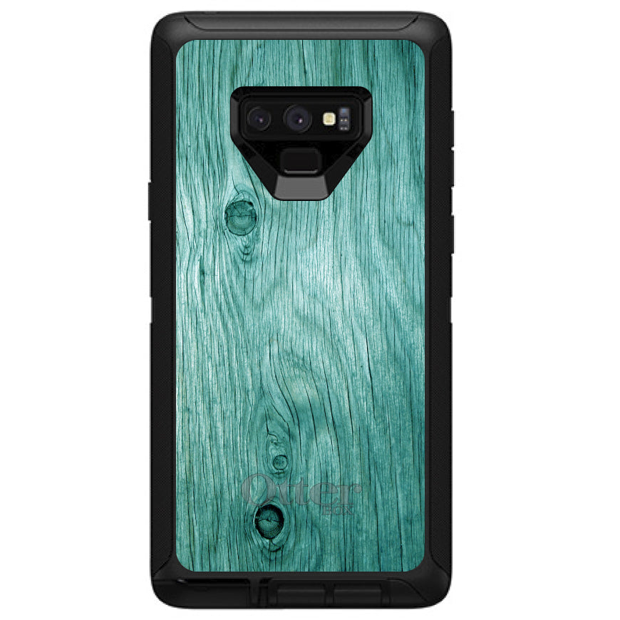 Teal Weathered Wood Grain Print OtterBox Defender Case for iPhone & Galaxy, view 16