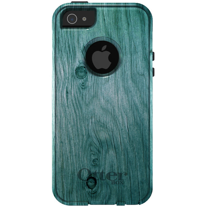 Teal Weathered Wood Grain Print OtterBox Commuter Case for iPhone & Galaxy, view 5