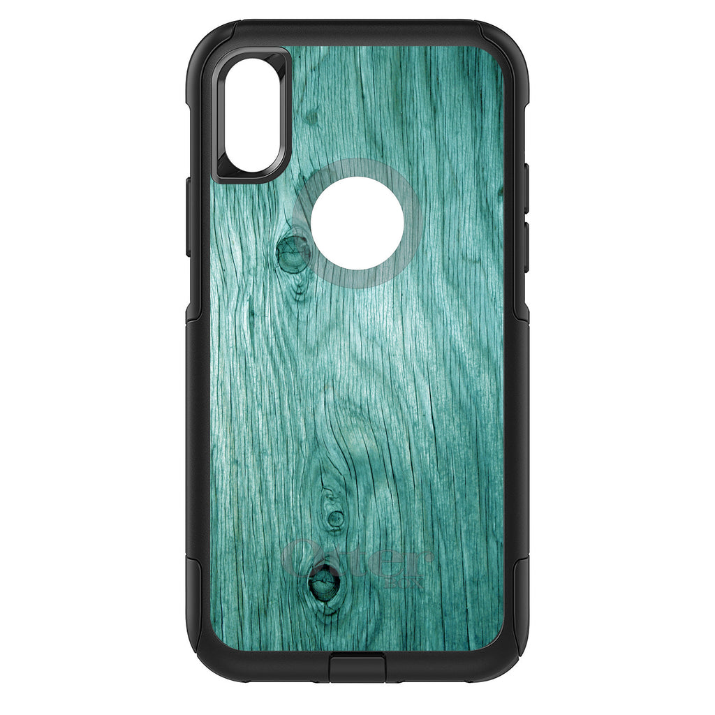 Teal Weathered Wood Grain Print OtterBox Commuter Case for iPhone & Galaxy, view 3