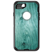 DistinctInk™ OtterBox Defender Series Case for Apple iPhone / Samsung Galaxy / Google Pixel - Teal Weathered Wood Grain Print