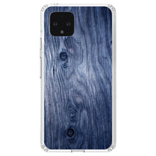DistinctInk® Clear Shockproof Hybrid Case for Apple iPhone / Samsung Galaxy / Google Pixel - Dark Blue Weathered Wood Grain Print