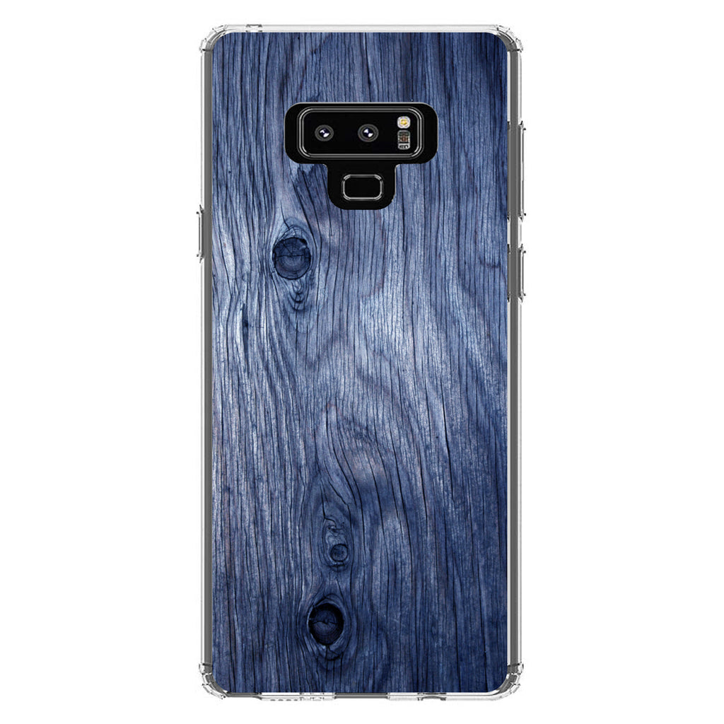 Dark Blue Weathered Wood Grain Print Clear Shockproof iPhone Case, view 11
