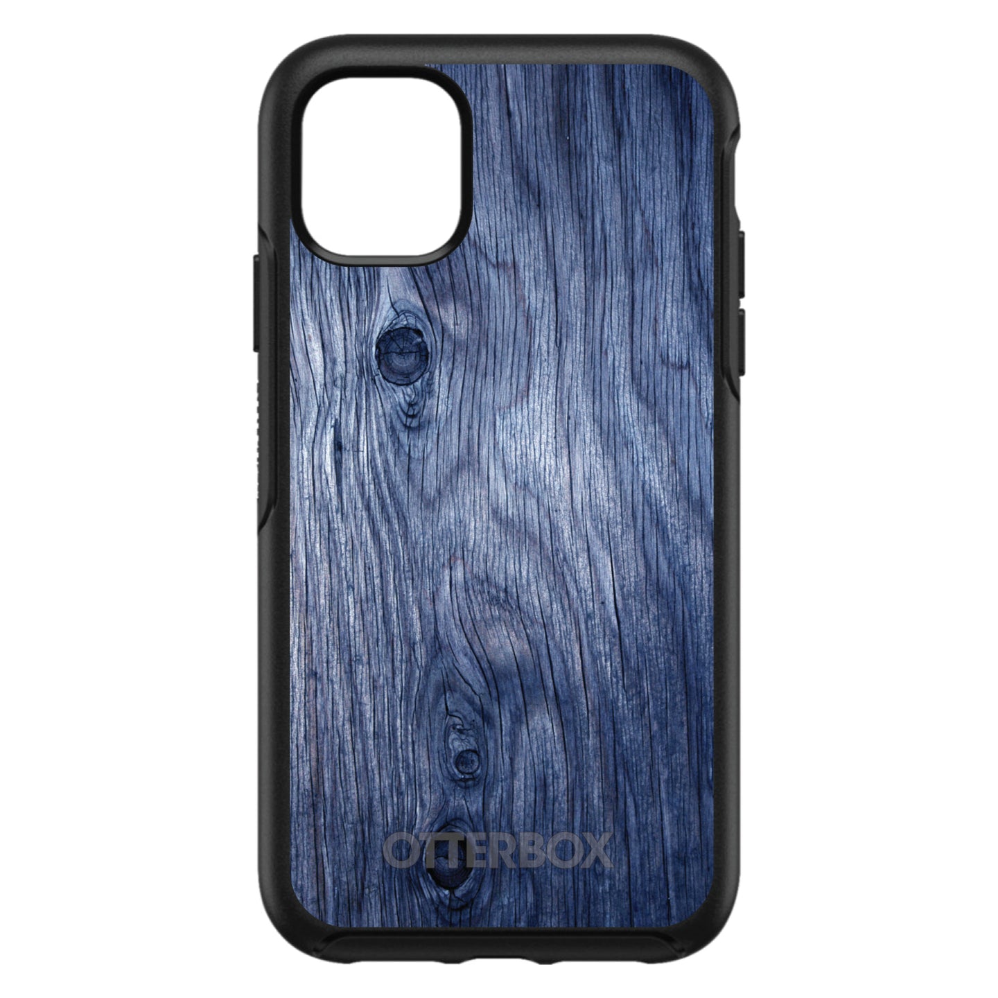 DistinctInk™ OtterBox Symmetry Series Case for Apple iPhone / Samsung Galaxy / Google Pixel - Dark Blue Weathered Wood Grain Print