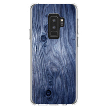 DistinctInk® Clear Shockproof Hybrid Case for Apple iPhone / Samsung Galaxy / Google Pixel - Dark Blue Weathered Wood Grain Print