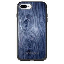DistinctInk™ OtterBox Symmetry Series Case for Apple iPhone / Samsung Galaxy / Google Pixel - Dark Blue Weathered Wood Grain Print