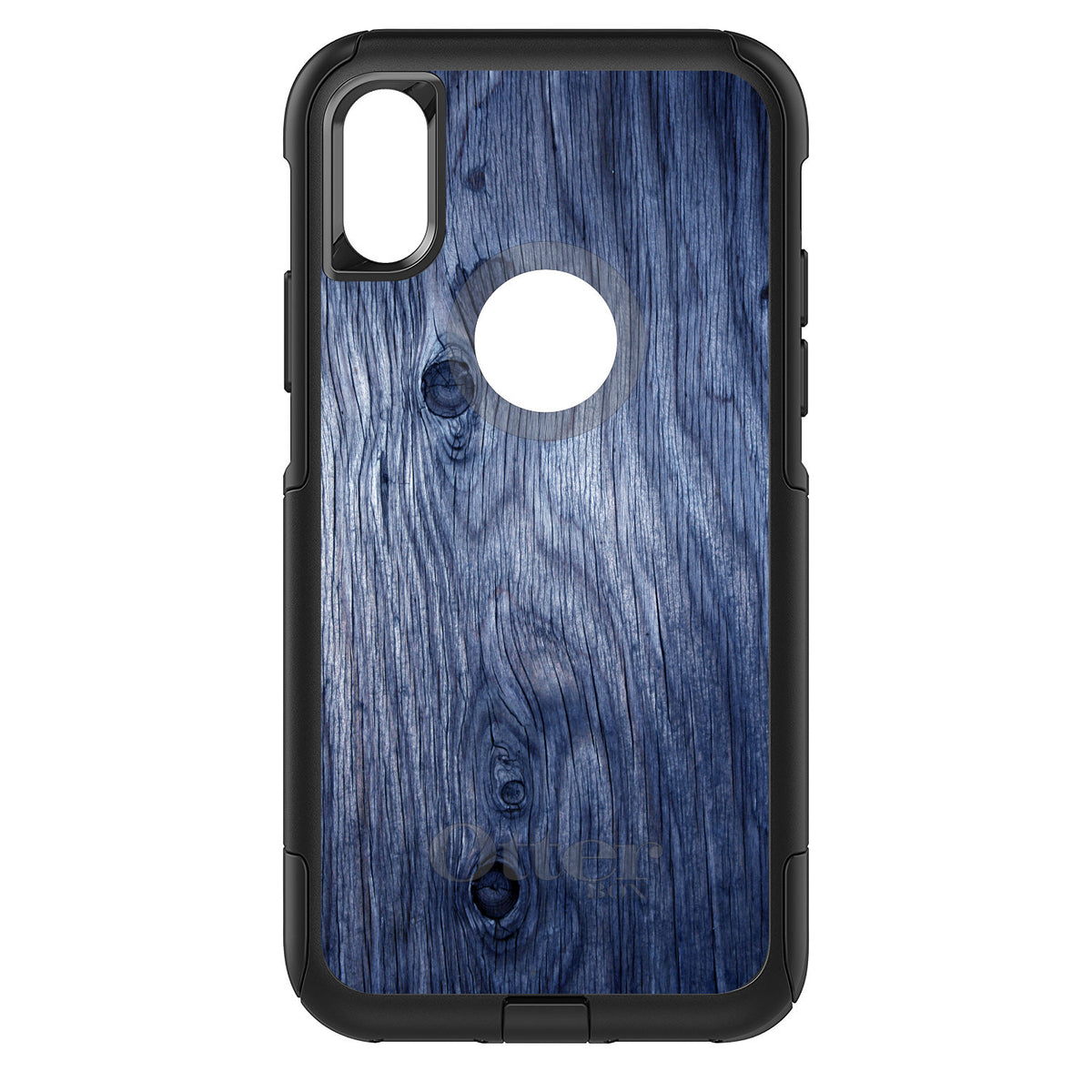Dark Blue Weathered Wood Grain Print OtterBox Commuter Case for iPhone & Galaxy, view 3