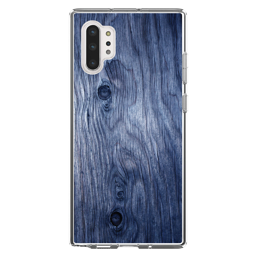 Dark Blue Weathered Wood Grain Print Clear Shockproof iPhone Case, view 10