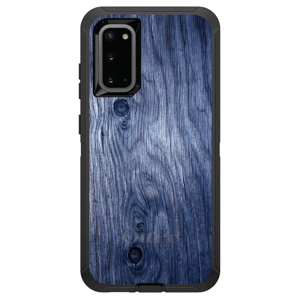 Dark Blue Weathered Wood Grain Print OtterBox Defender Case for iPhone & Galaxy, view 8