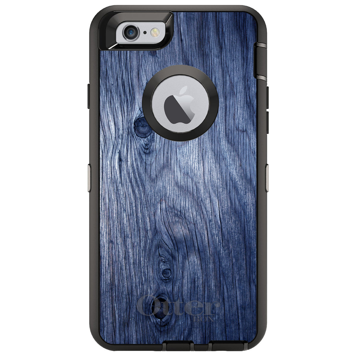 Dark Blue Weathered Wood Grain Print OtterBox Defender Case for iPhone & Galaxy, view 4