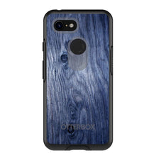DistinctInk™ OtterBox Symmetry Series Case for Apple iPhone / Samsung Galaxy / Google Pixel - Dark Blue Weathered Wood Grain Print